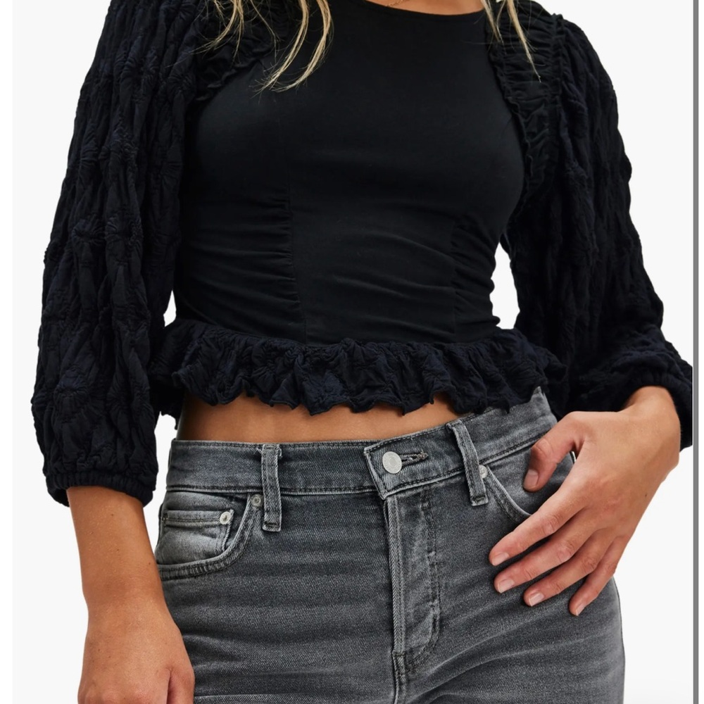 Free People Olivia Contrast Stitch Knit Top